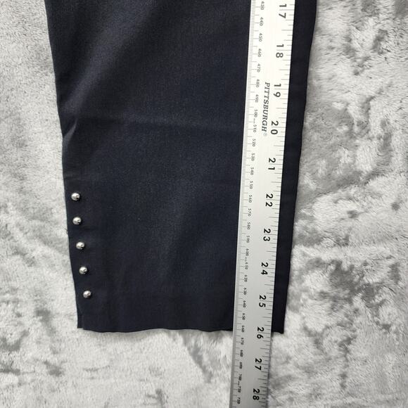 Counterparts Pants Women 8 Black High Rise Pull On Skinny Studded Slit Hem Ankle - Picture 11 of 13